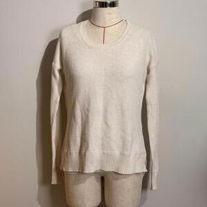 Propaganda White High-Lo Hem Sweater Women's M Knit Round Hem‎